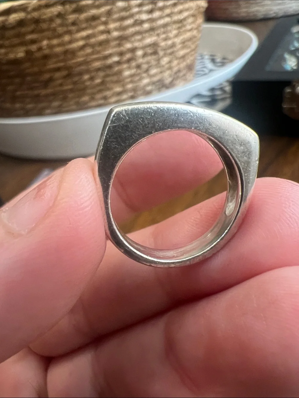 Sterling Silver Wide Band Ring - Size 5.5